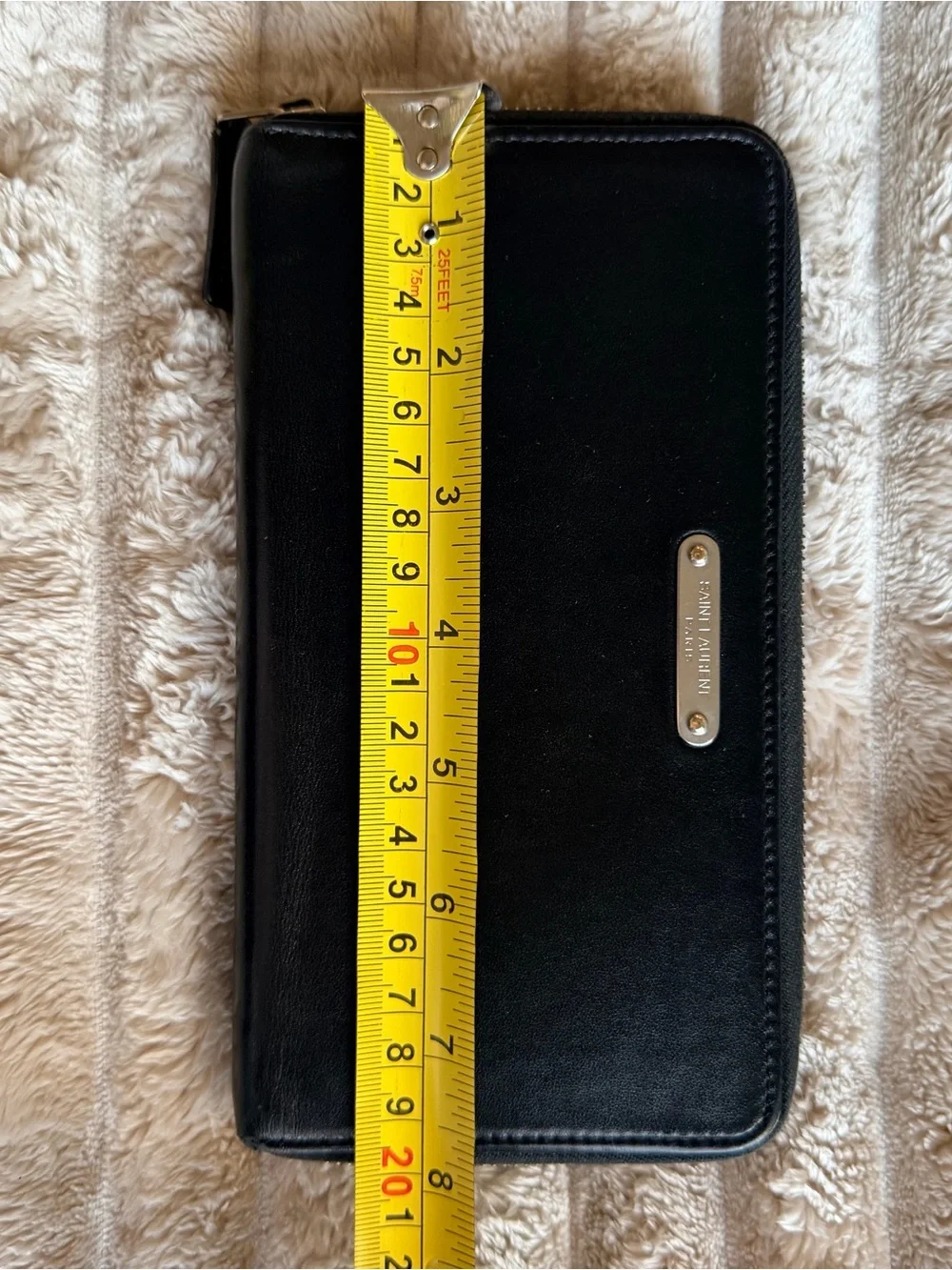 Saint Laurent Black Zip-Around Wallet Organizer Credit Card Logo Zipper - Picture 6 of 7